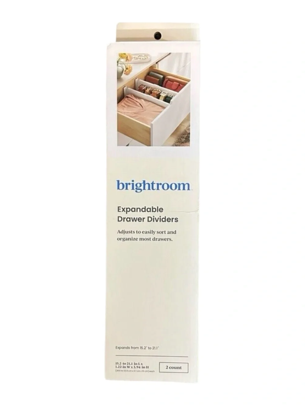 Brightroom x Target Expandable Drawer Dividers - 2 Ct - Expands 15.2”-21.1”